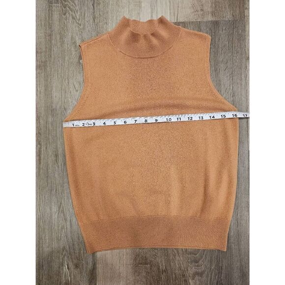 Ann Taylor Knit Ramie Camel color Tuttleneck size XS Vest - Picture 2 of 6